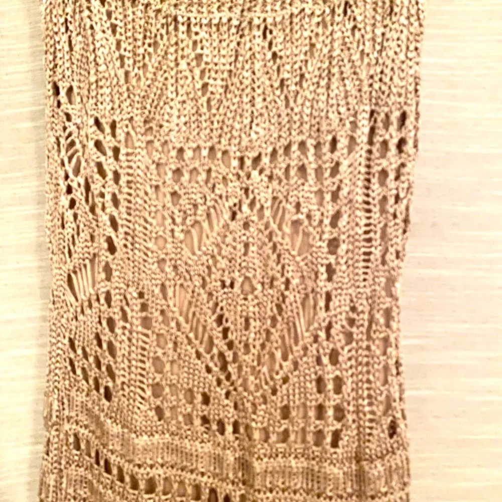 Gold Metallic Crochet Maxi Dress (New w/o tags) - Picture 5 of 7
